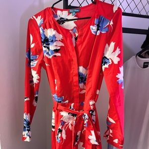 Fleur Bleue Long Sleeve Romper